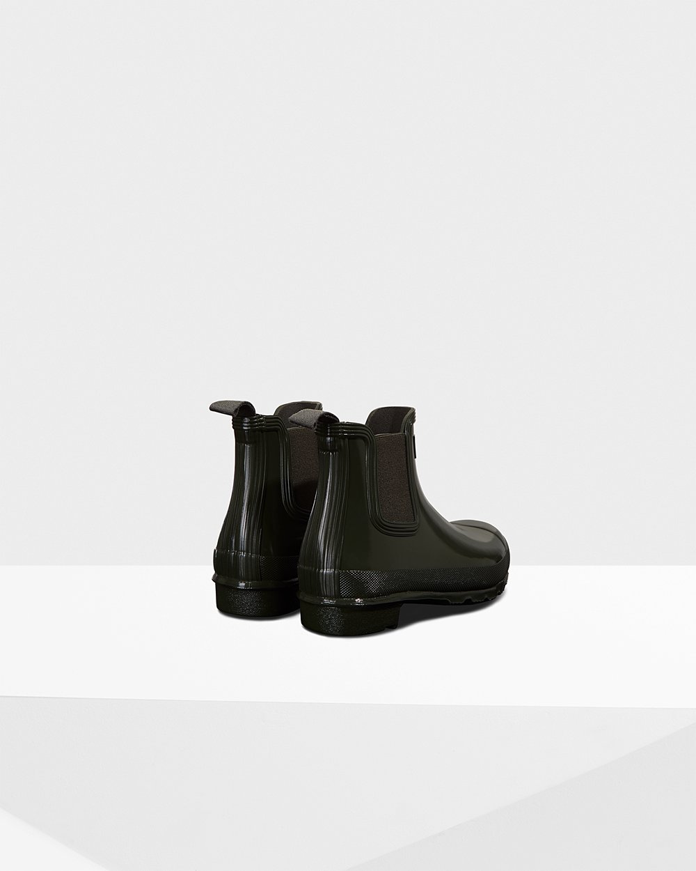 Chelsea Boots Dames - Hunter Original Gloss - Donker Olijfgroen - 34HOWCZMR